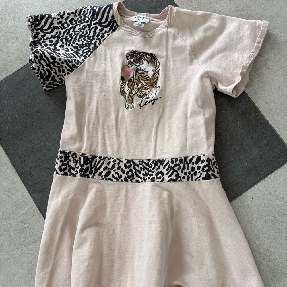 Kenzo Pink Dress with Tiger and Leopard Print